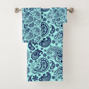 Paisley vintage bleu sur arrière - plan bleu clair