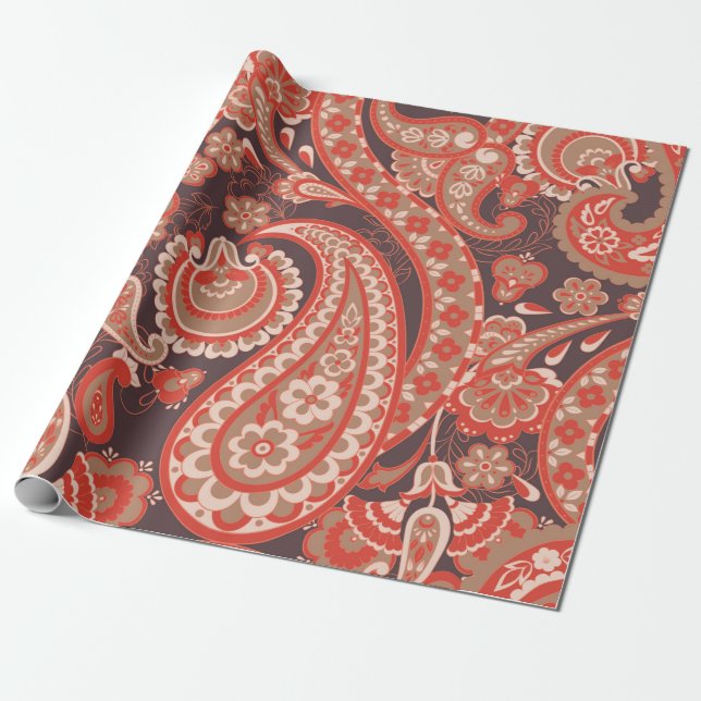 Paisley Vintage nahtlose Muster. Fantastische Blum Geschenkpapier (Ungerollt)