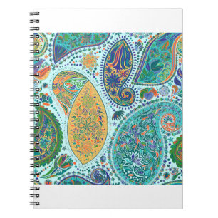 Paisley Vintages Blumenmotiv ethnisch nahtlos back Notizblock