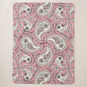 Paisley-Vögel in Babyrosa Sherpadecke