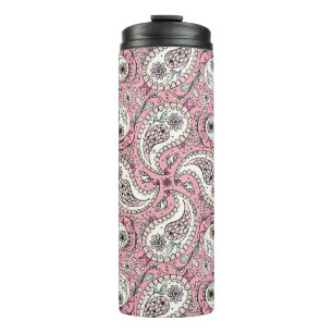 Paisley-Vögel in Babyrosa Thermosbecher