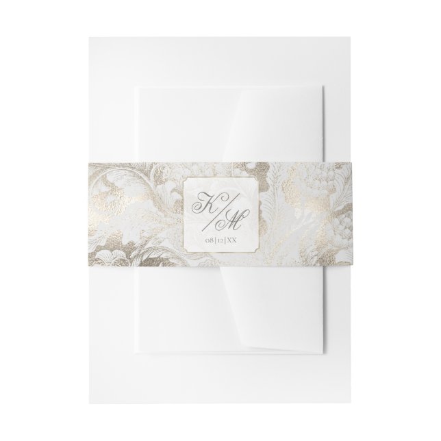 Paisley Wedding Champagne ID767 Einladungsbanderole (Vorderseite Beispiel)