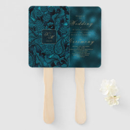 Paisley Wedding Dark Aquamarin ID767 Fächer