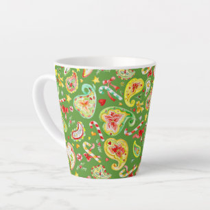 Paisley-Weihnachts-Wasserfarbbogen-Zuckerrohr-Poin Milchtasse