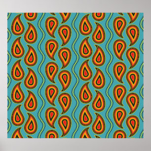 Paisley Ziertextur: Indische Eleganz. Poster