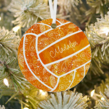 Paisleyball Federn Blumenmuster Orange Volleyball
