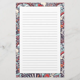 Paisleyblumengekritzel-Muster Briefpapier