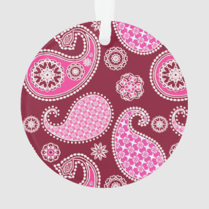 Paisleymuster, Burgund, Rosa und Weiß Ornament