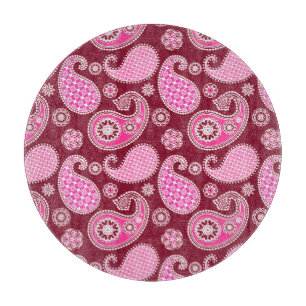 Paisleymuster, Burgund, Rosa und Weiß Schneidebrett