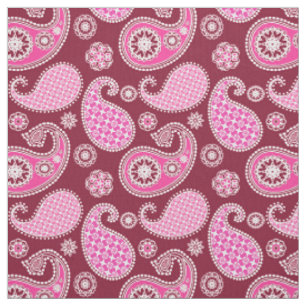 Paisleymuster, Burgund, Rosa und Weiß Stoff