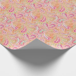 Paisleypastellrosa-Pfirsich-Aqua-Grün Geschenkpapier