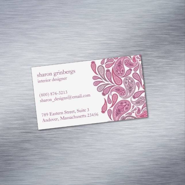 Paisleys Elegant Magnetische Visitenkarte (Beispiel)