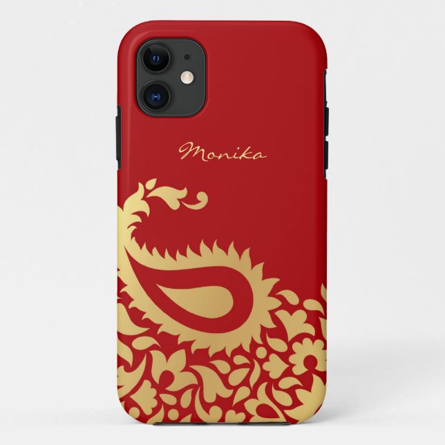 Paisleys indisches Rot iPhone 5 Abdeckung Case-Mate iPhone Hülle (Rückseite)
