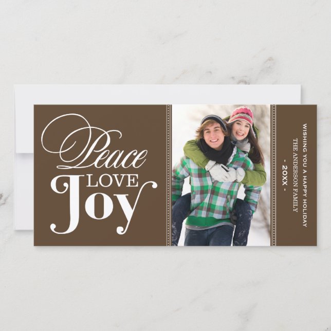 PAIX AIMER JOIE | CARTE PHOTO VACANCES (Devant)