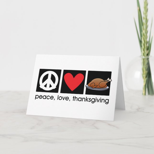 Paix, Amour, Carte de voeux Thanksgiving (Devant)
