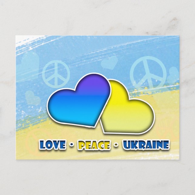 Paix. Amour. Carte postale Ukraine (Devant)