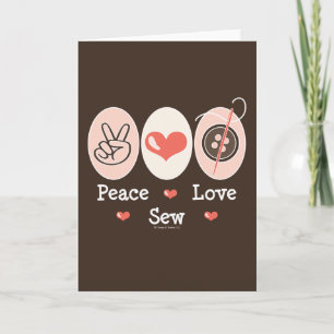 Paix Amour Coudre Carte de voeux