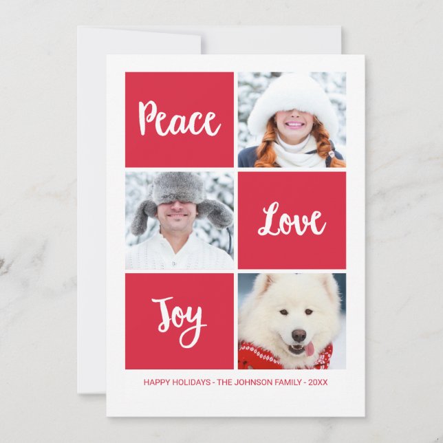 Paix Amour et Joie | Carte photo de vacances (Devant)