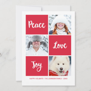 Paix Amour et Joie Carte photo de vacances