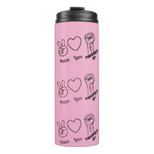 Paix, Amour, Feminist AF - bouteille d'eau