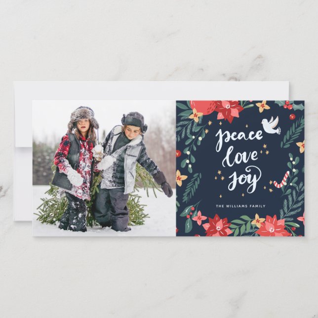 Paix Amour Joie | Carte de vacances photo (Devant)