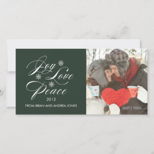 PAIX AMOUR JOY VACANCES CARTE PHOTO VERT