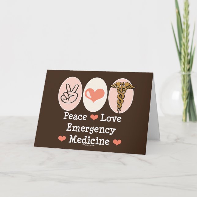 Paix Amour Médecine d'urgence Carte de voeux (Devant)
