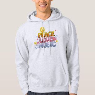 Paix, amour, sweat - shirt à capuche musical