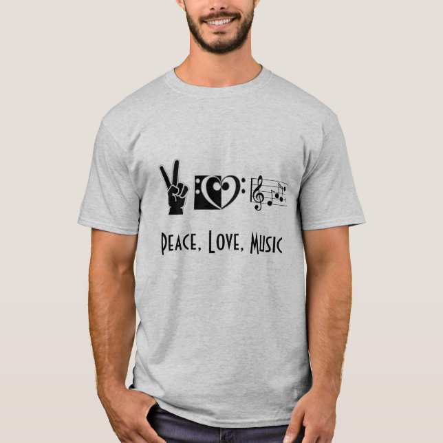 Paix, amour, T-shirt de musique (Devant)