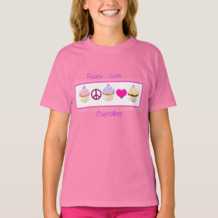 Paix, Amour, T-shirt enfant de cupcakes