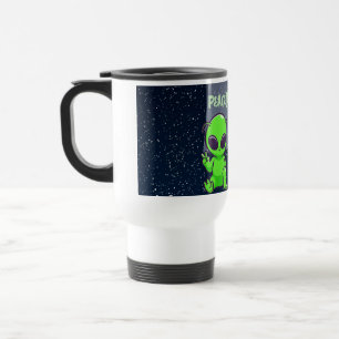 Paix avec Alien & astronaute sur une tasse en latt