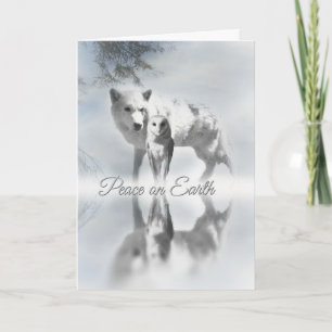 Paix des loups et des hibou sur Terre Carte de Noë
