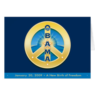 Paix d'Obama Goldstar, carte 1-20-09, sur le bleu
