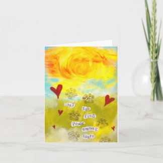 Paix entre les larmes Blu Pet Carte de Sympathie