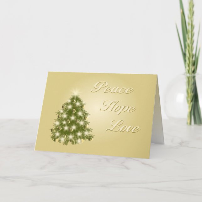 Paix, espoir, carte de Noël d'amour (Devant)