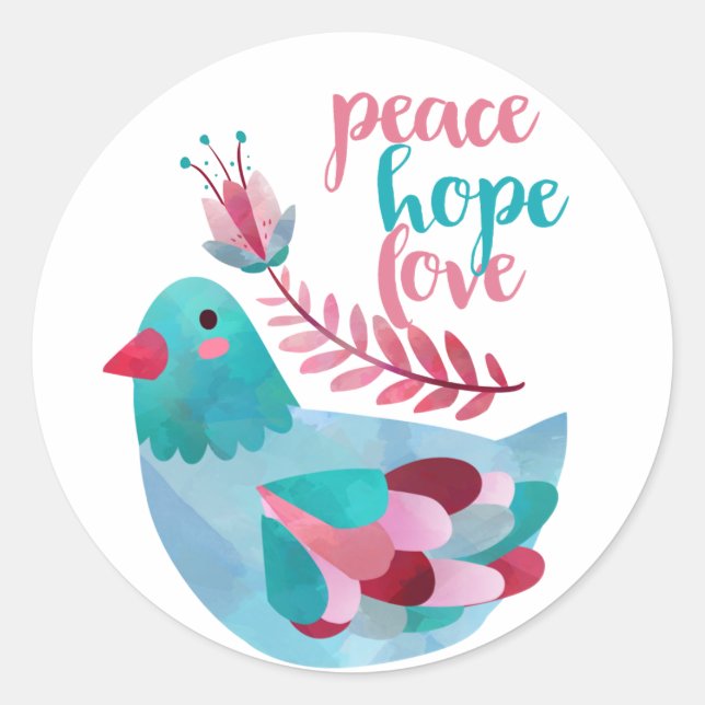 Paix, Espoir, sticker Amour (Devant)