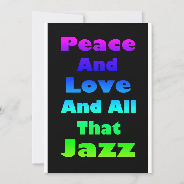 Paix et Amour et tout ce que Jazz Invitation (Devant)