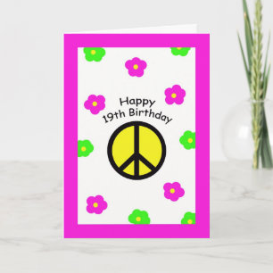 Paix et Fleurs 19e carte d'anniversaire