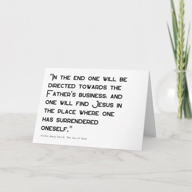 Paix et restitution - Carte de voeux religieuse (Devant)