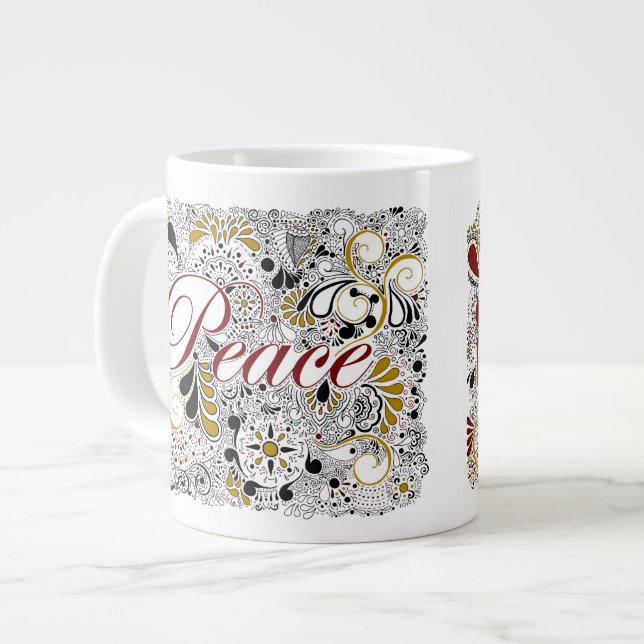 Paix et Shalom (dans l'hébreu) - tasse de café (Devant gauche)