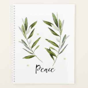 PAIX, feuille d'olivier, Noël, Vacances, aquarell