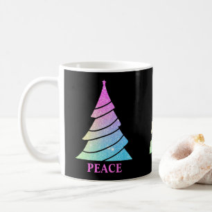 Paix Joie Amour Noël Arbres Café Mug