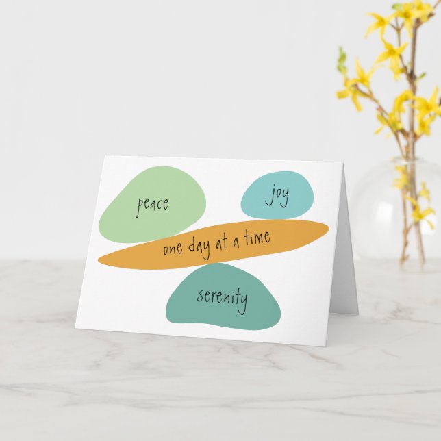 Paix, Joie, Sérénité, Un jour à la fois, Carte (Fleur jaune)