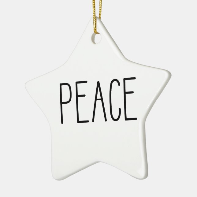 PAIX - Ornement de Noël en forme d'étoile minimal (Gauche)