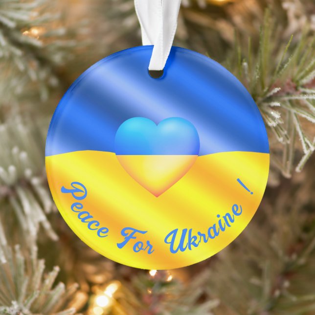 Paix pour l'Ukraine Ornement de Noël Ukraine Drape (Arbre)