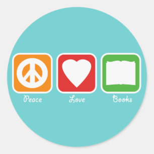 Paix rétro, Amour, Stickers Livres (Sombre)
