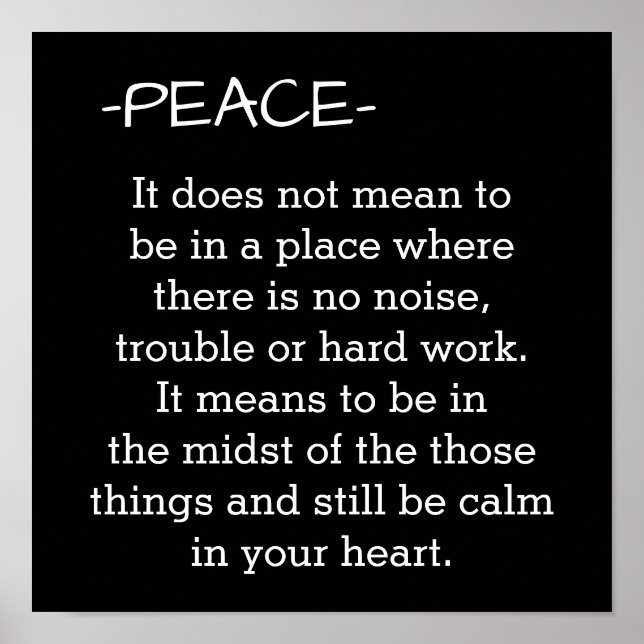 Paix - Signification - impression d'affiche (Devant)