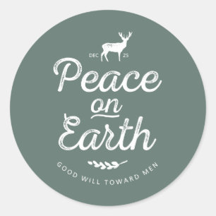 Paix sur des autocollants de Noël de la terre