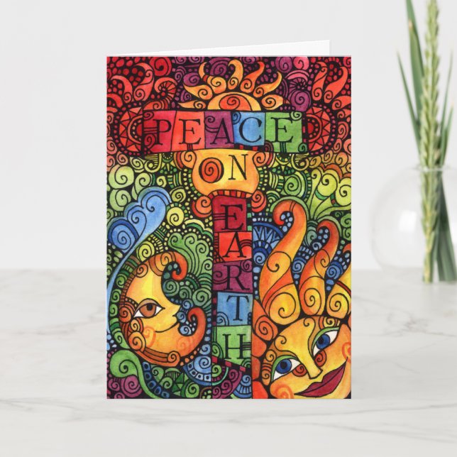 Paix sur la carte de Noël de la terre (Devant)