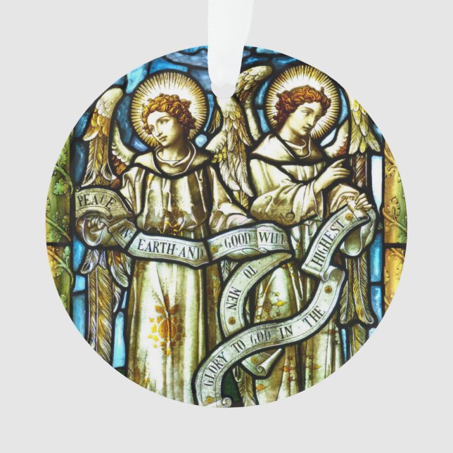 Paix sur Terre Anges Ornement de Noël (devant)